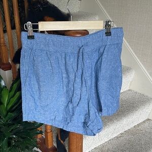GAP Heather Blue Chambray Linen Blend Shorts